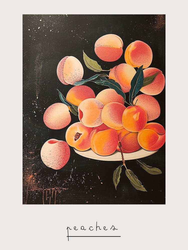 Abstract Art Deco Peach Explosion 2 Poster