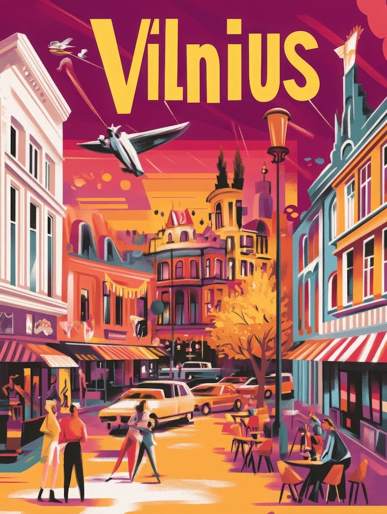Aihrgdesign A 1970s Inspired Travel Poster For Vilnius 4