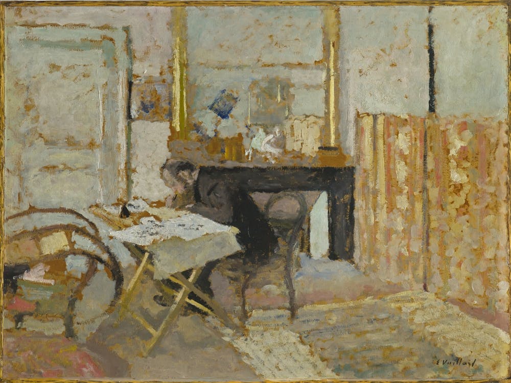 Ker-Xavier Roussel Reading (c,1904) painting in high resolution by Edouard Vuillard.