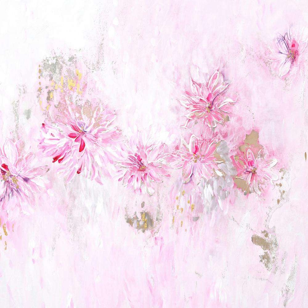 Pink Flower Painting Square
