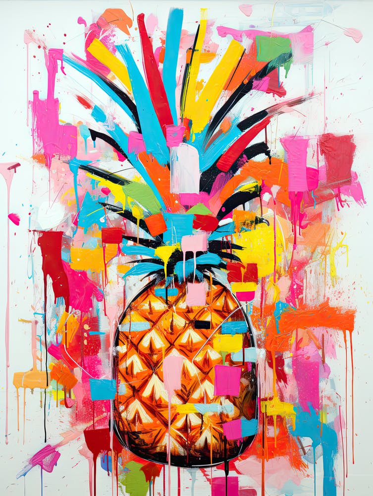 Fruit Fiesta: Pineapple Extravaganza in Graffiti