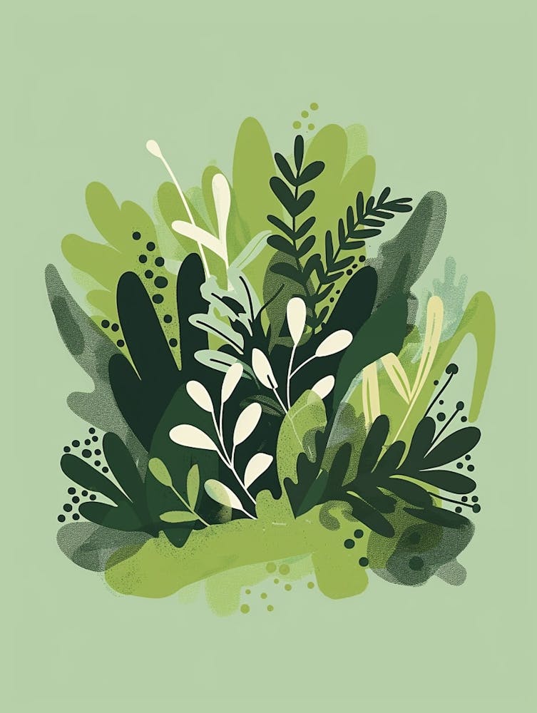 Moss Plant Minimalist Illustration 6