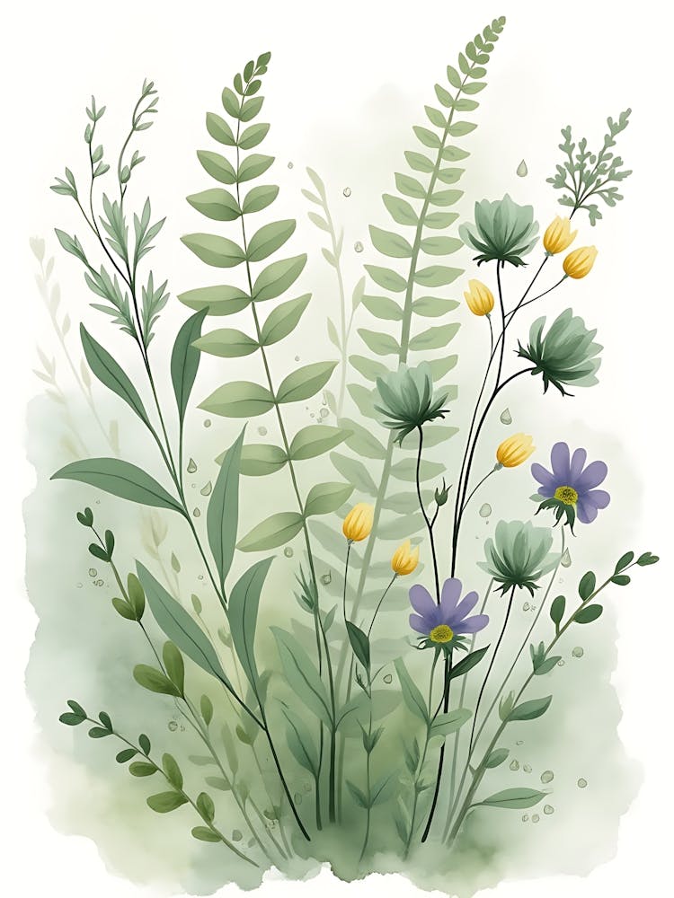 Sage Green Wild Leaf Whispers