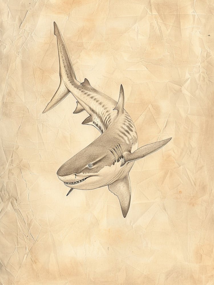 Zebra Shark Vintage Illustration 7