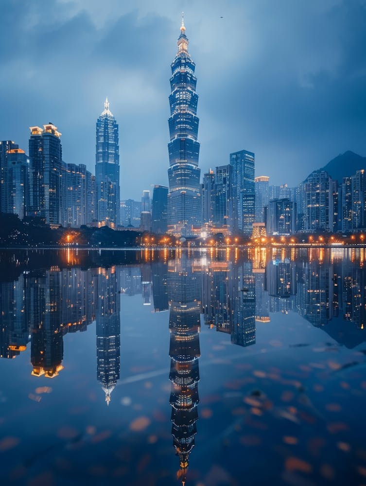 Taiwan Skyline At Night