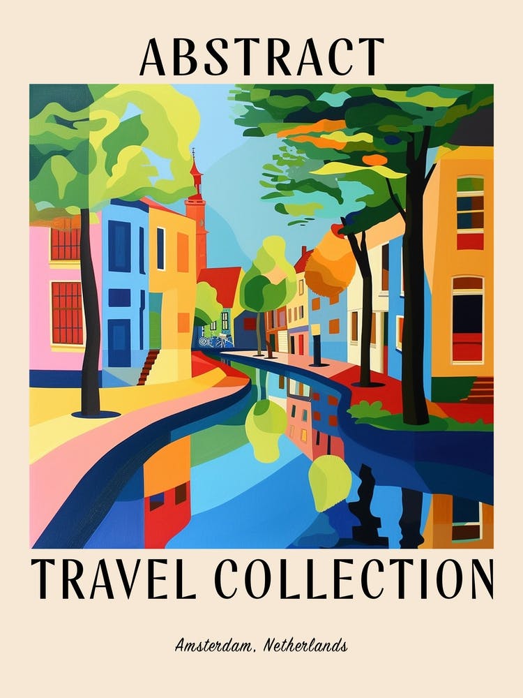 Abstract Travel Collection Poster Amsterdam Netherlands 2
