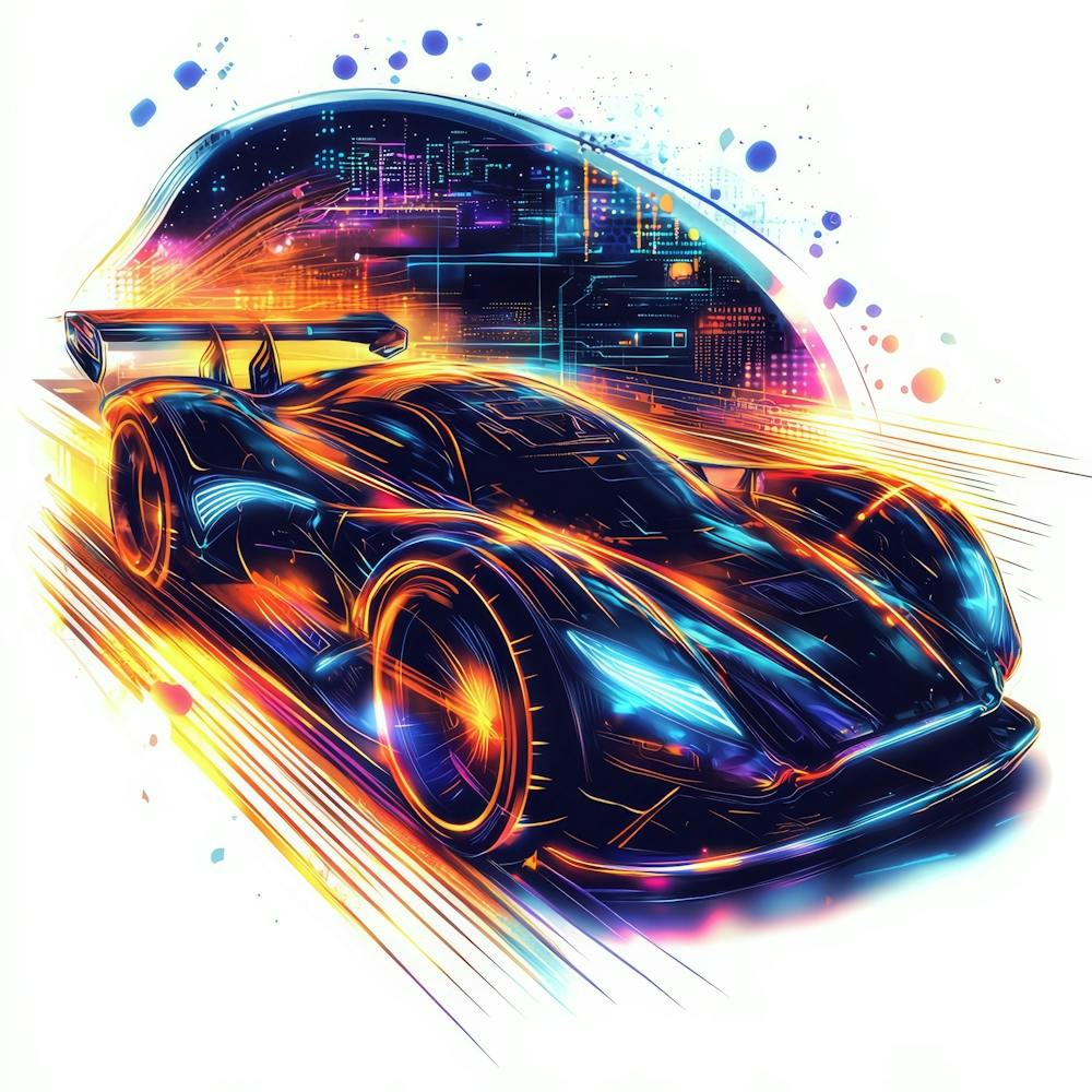 Futuristic Racing Car.Generated AI. Wall