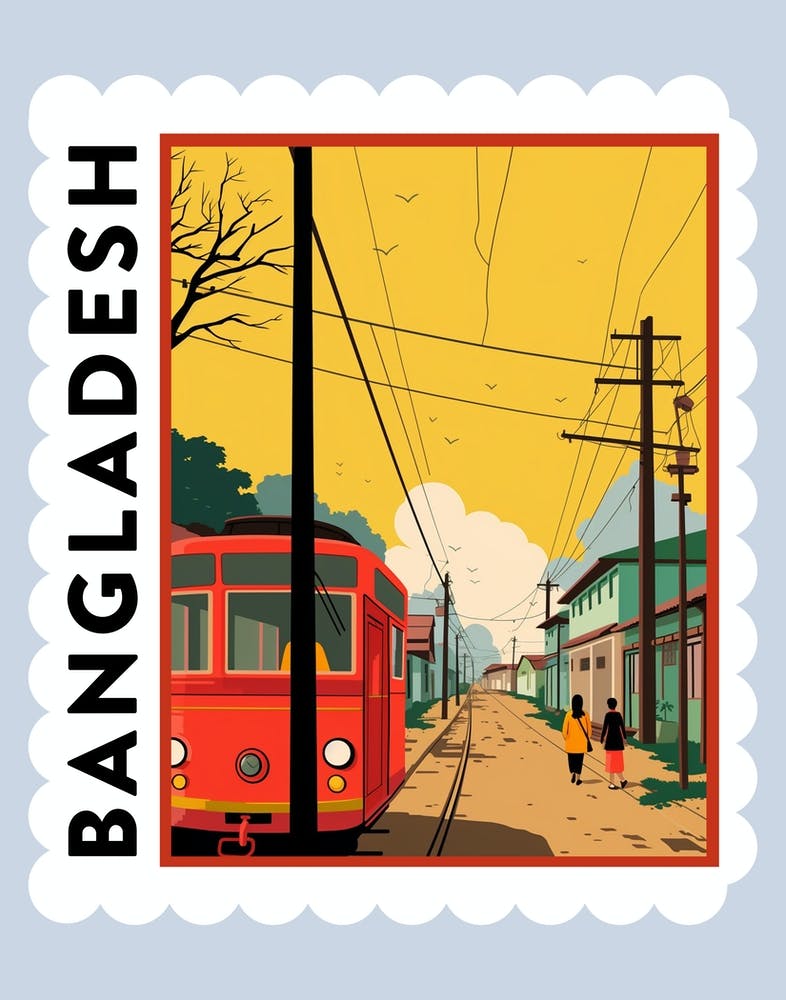 Bangladesh 1 Affiche Timbre de Voyage