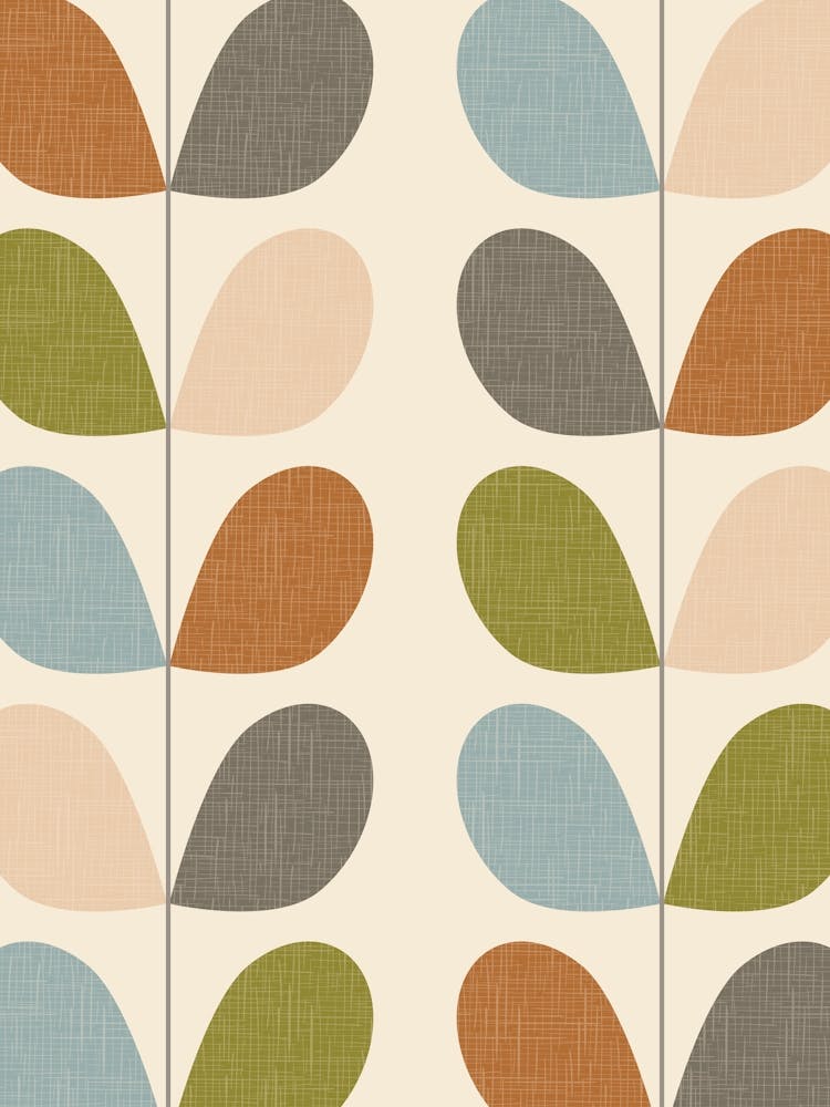 Mid Century Modern Leaf Print