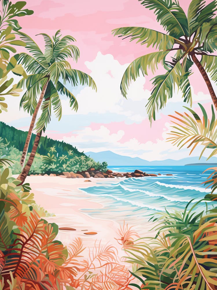 A Canvas Painting Of Anse Lazio Praslin Seychelles 4