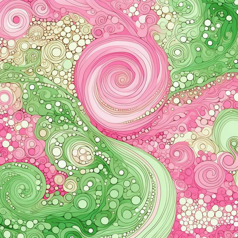 Pink And Green Swirls 4
