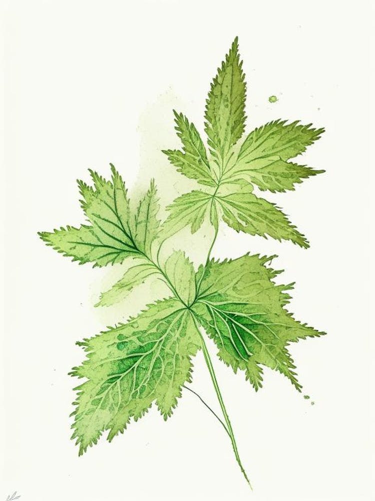 Nettle Herb Minimalist Watercolour