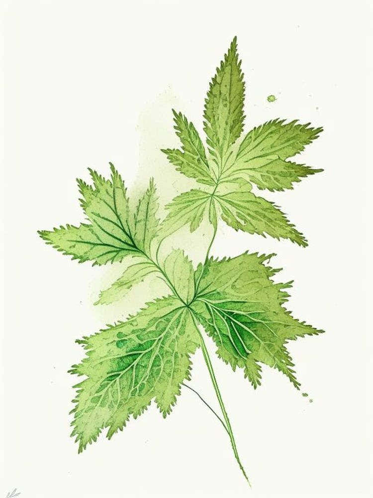 Nettle Herb Minimalist Watercolour
