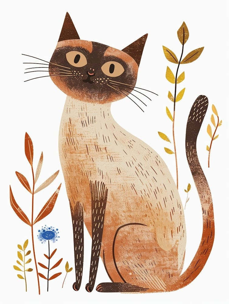 Javanese Cat Clipart Illustration 4