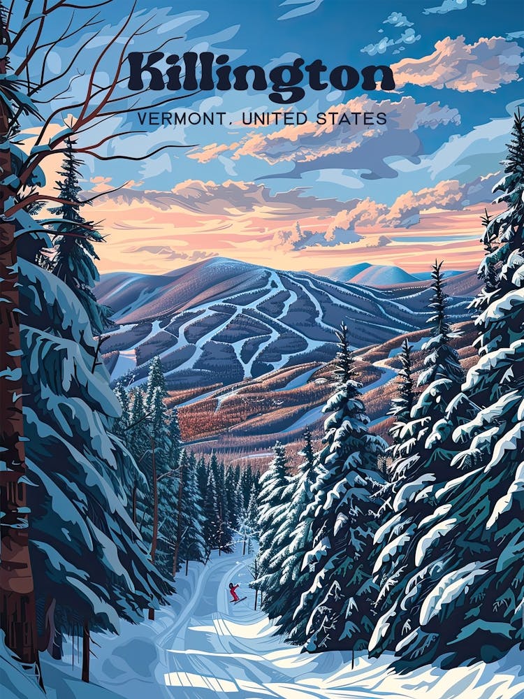 Killington Vermont Green Mountains Travel Art