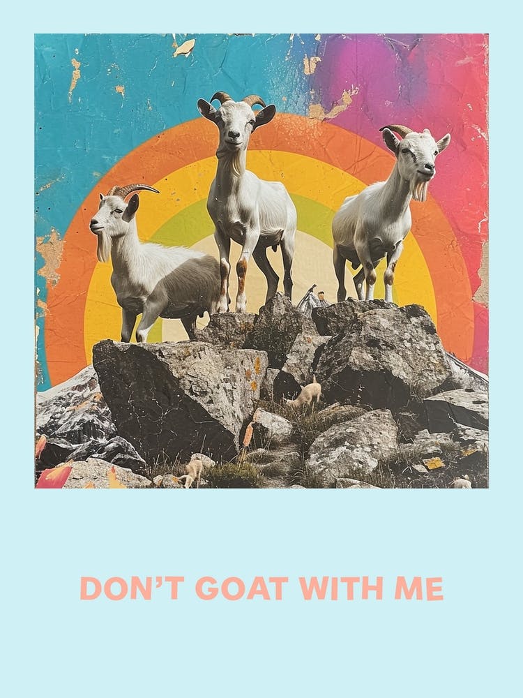Don T Goat With Me Rainbow Poster 6