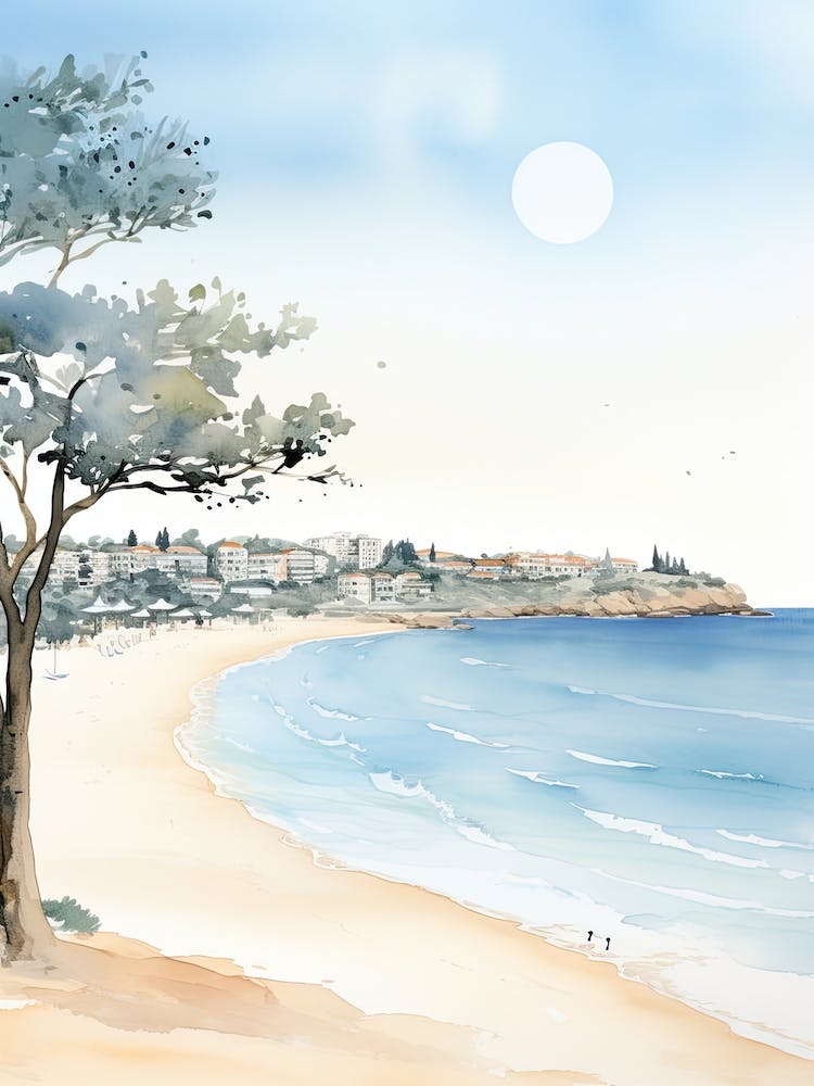 Watercolour Of Bondi Beach   Sydney Australia 3