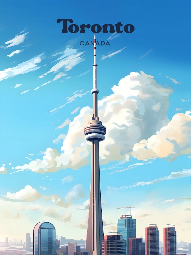 Toronto Canada Cityscape Travel Illustration