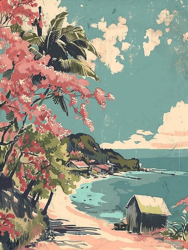 Okinawa Japon 3 Illustration Rétro