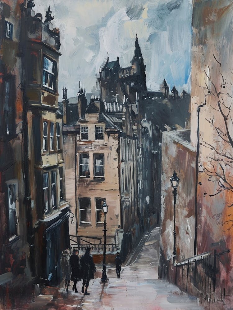 Kitsch Edinburgh Pinselstrich-Illustration 2