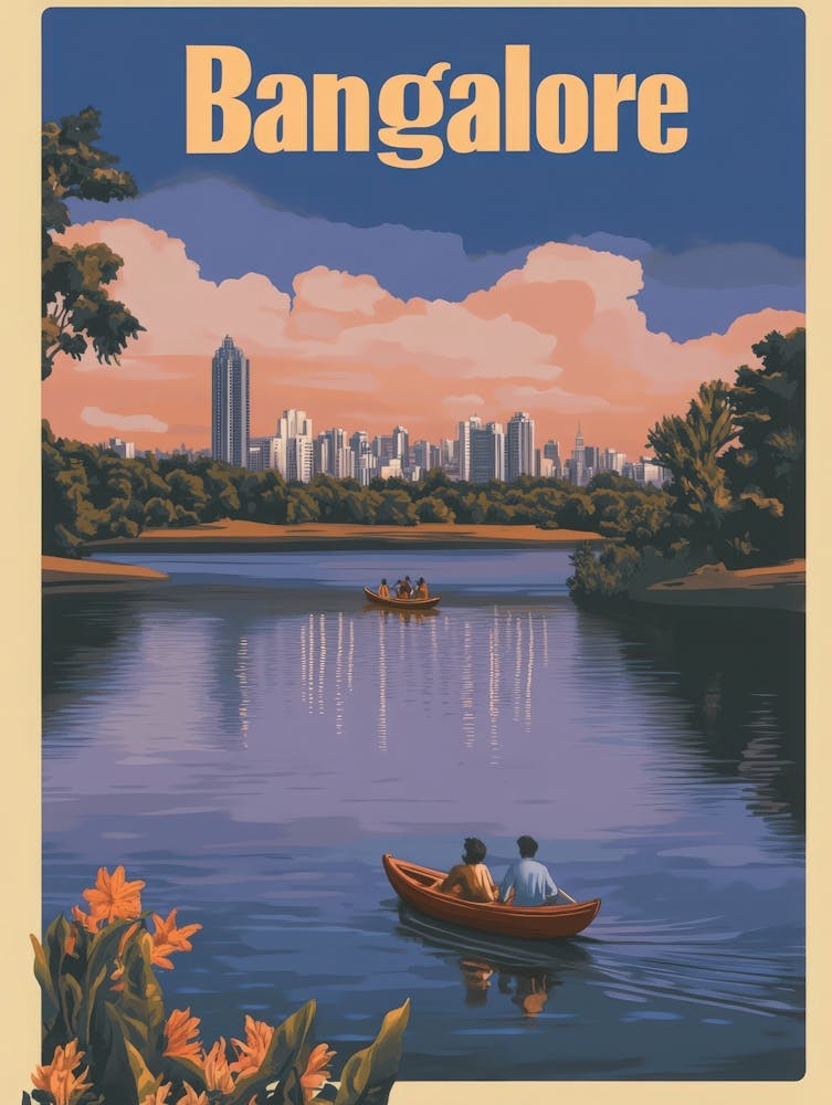 Aihrgdesign A Retro Travel Poster For Bangalore