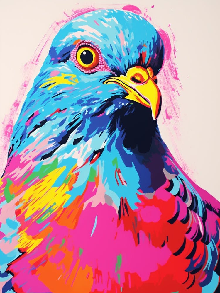 Andy Warhol Style Bird Pigeon 2