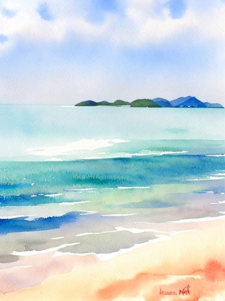 Tanjung Rhu Beach, Langkawi Island, Malaysia Watercolour