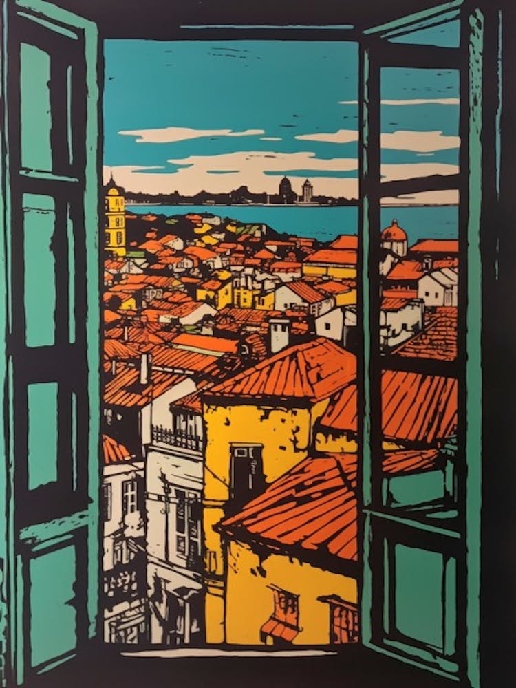 A Window View Of Havana In The Style Of Pop Art 2