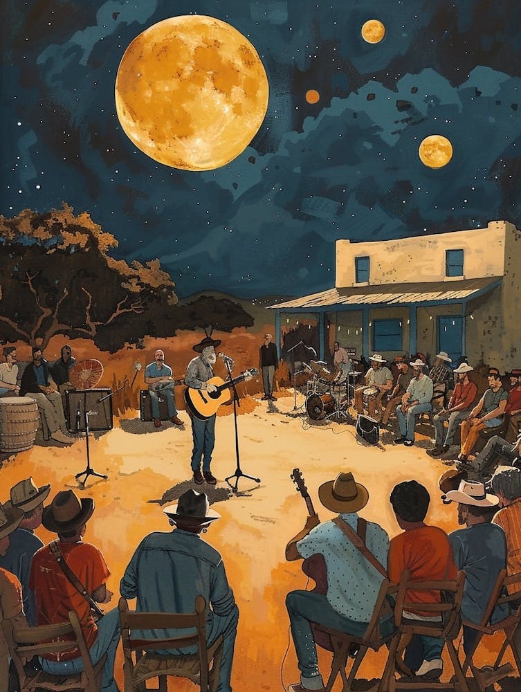 Storybook Illustration Live Music Scene Austin Texas  3