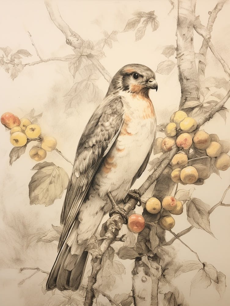Storybook Animal Watercolour Falcon 1