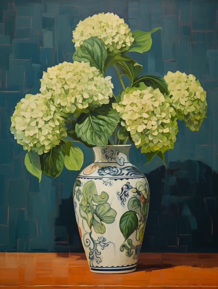 Flowers In A Vase Still Life Painting Hydrangea 8