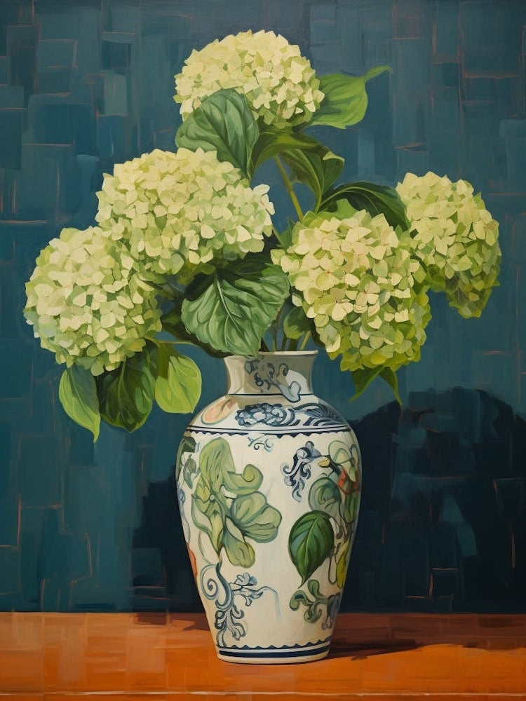 Flowers In A Vase Still Life Painting Hydrangea 8