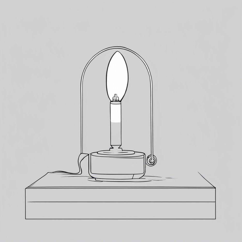 Lampe auf einem Tisch
