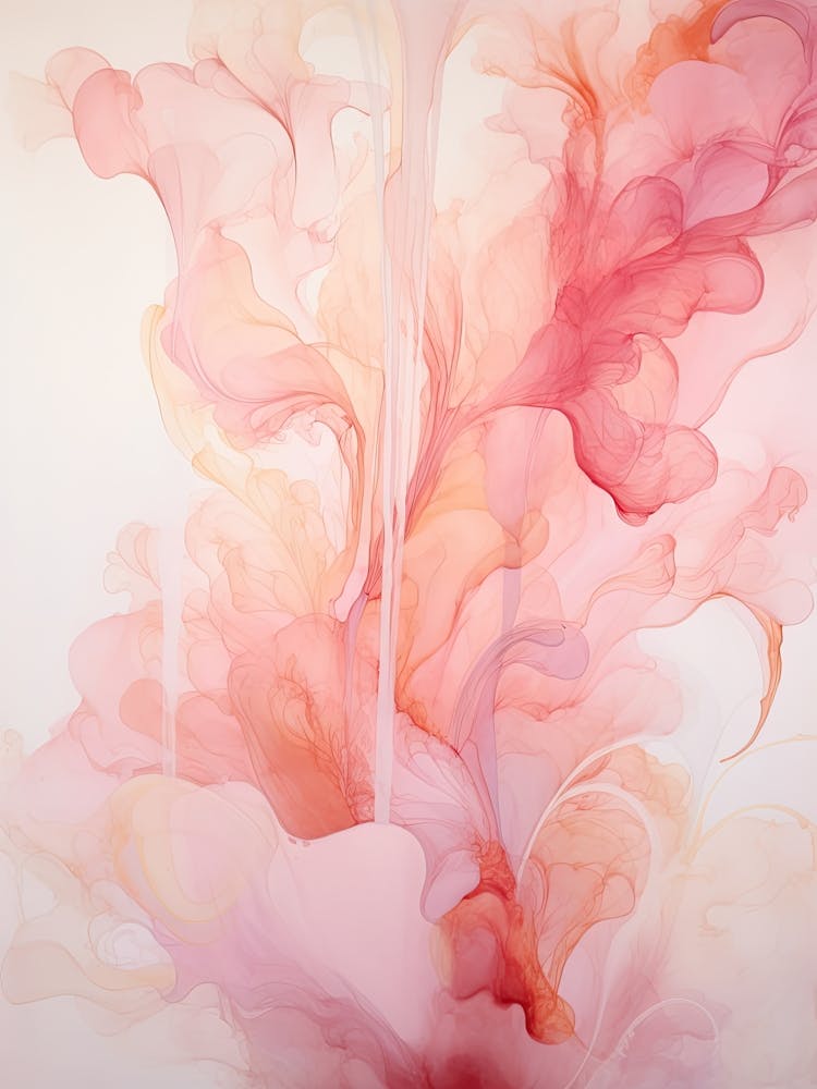 Pink And White Flow Asbtract Painting 6