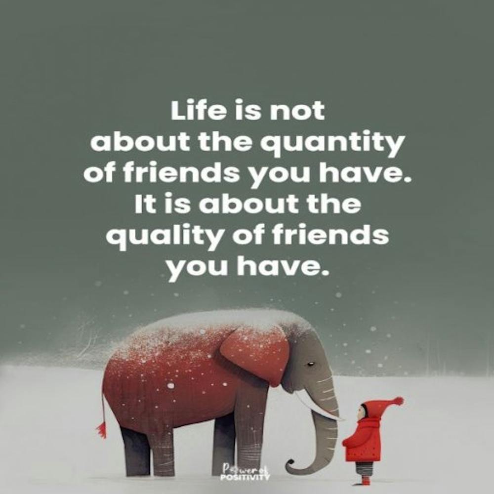 Life Is Not About The Quality Of Friends You Have Quote