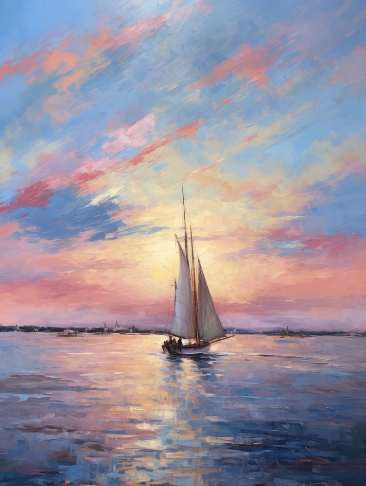 Voilier au Coucher du Soleil 17