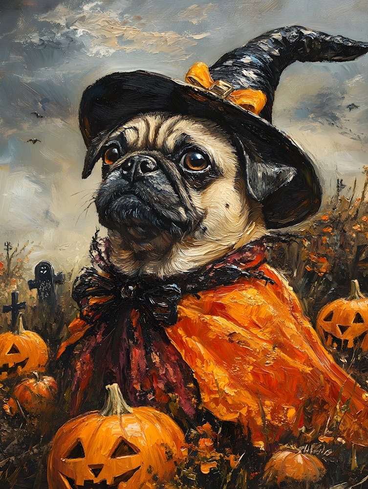 Halloween Pugs In Oil 5