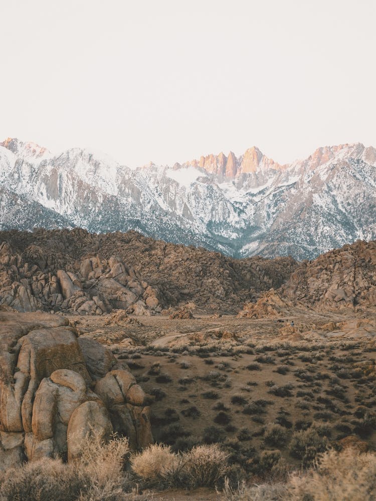 Snowy California Desert Mountains