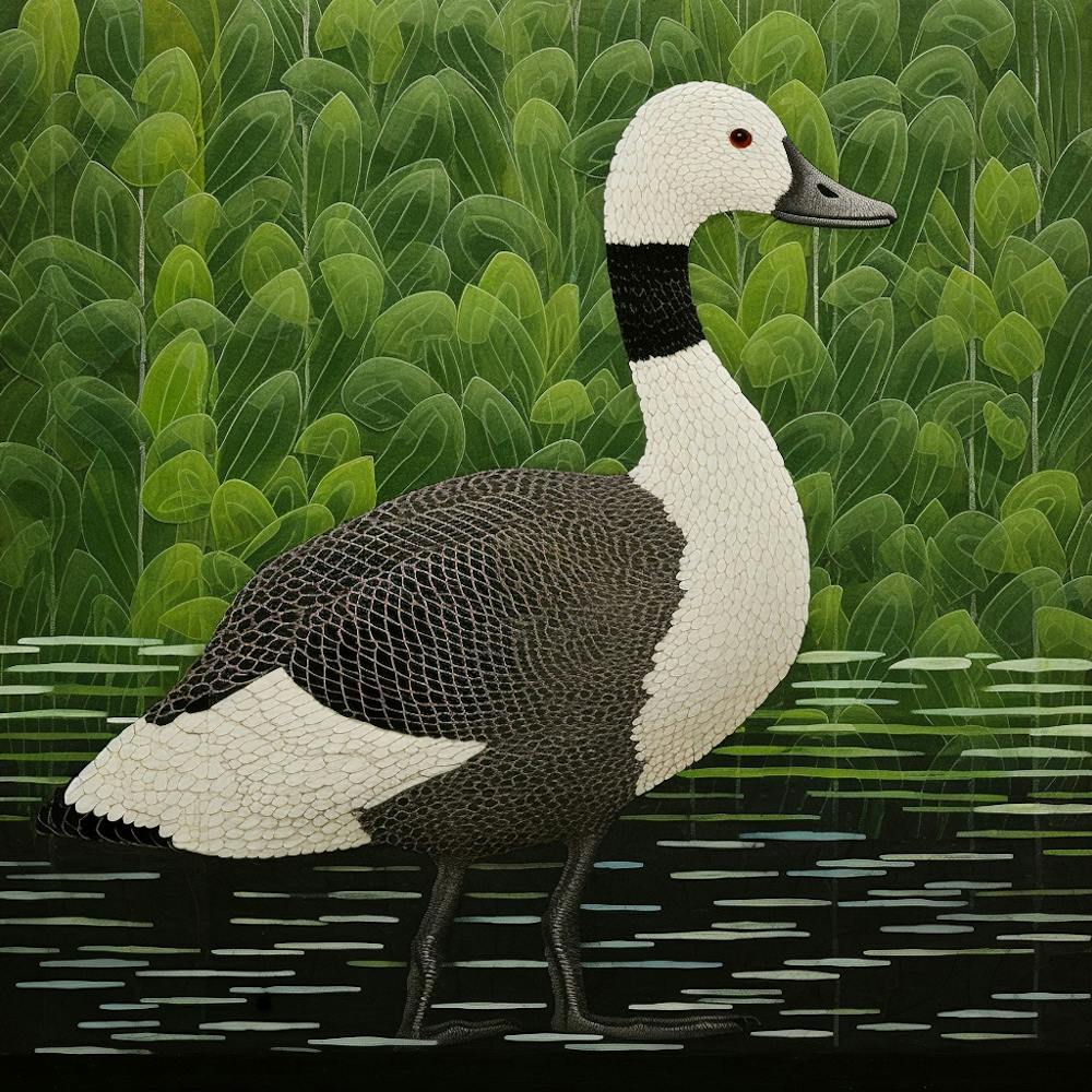 Ohara Koson Inspired Bird Painting Goose 4 Square