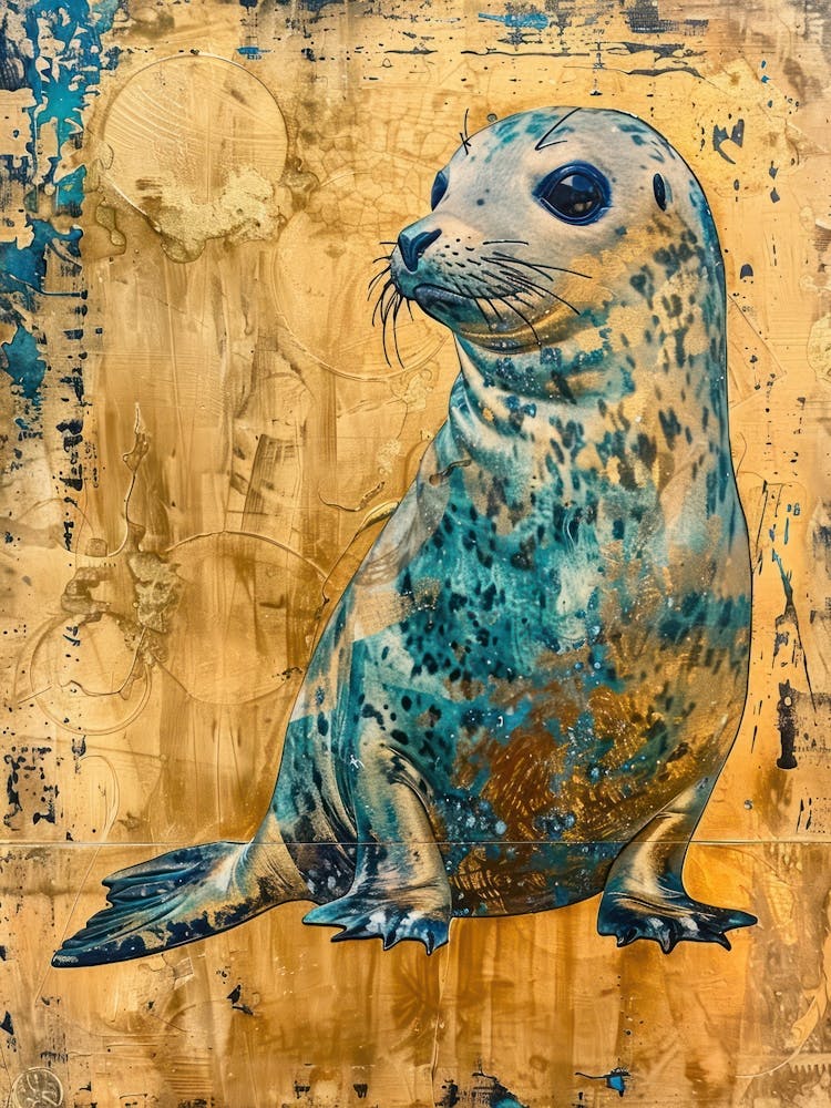 Baby Seal Gold Effect Collage 4