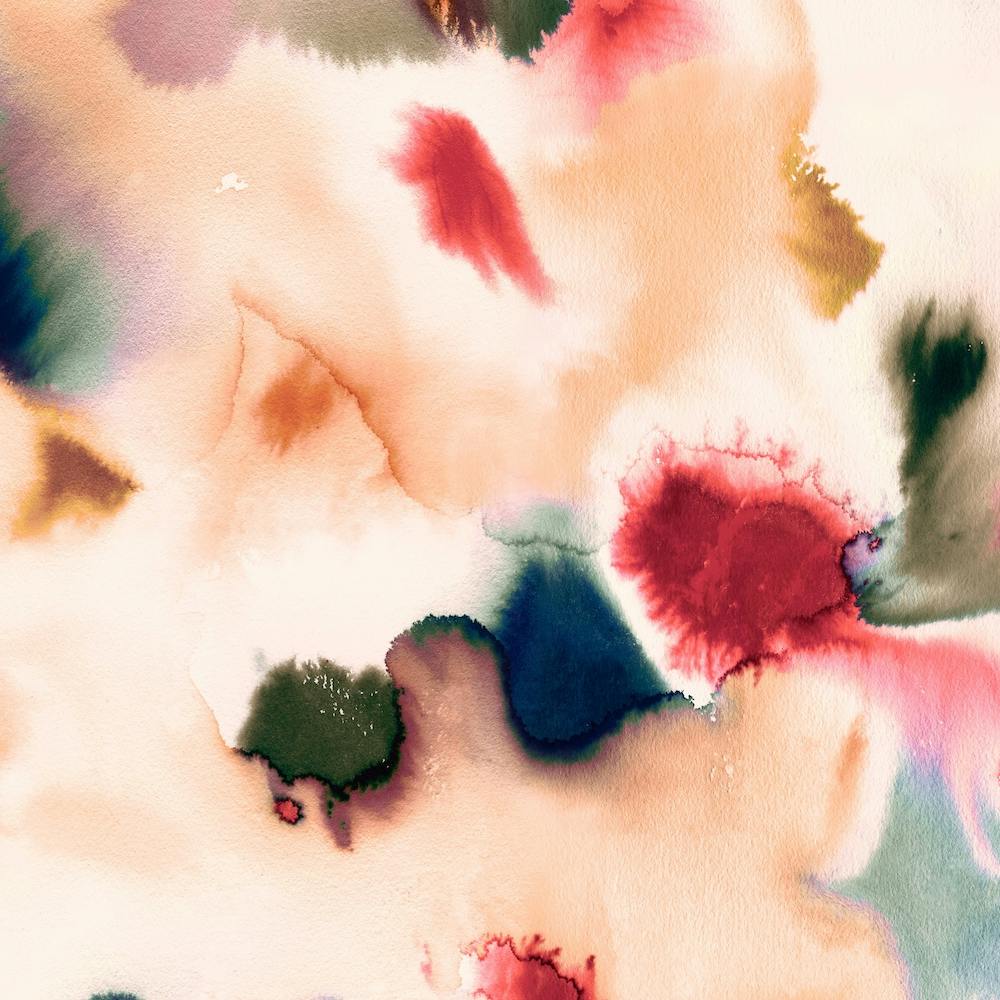 Abstract Watercolor Mineral Square