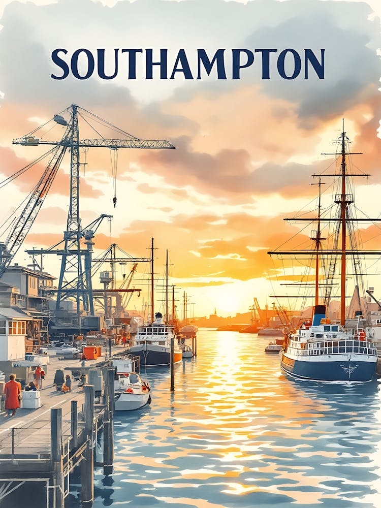 Southampton Retro Vintage Travel V 01