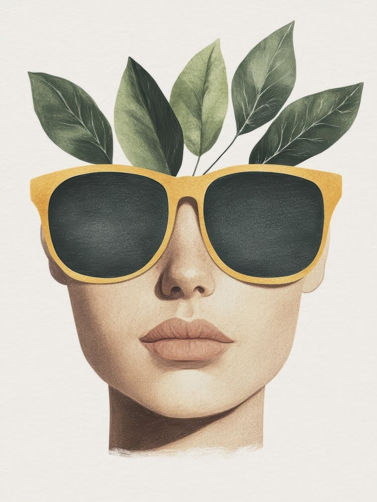 Woman With Leaves On Her Head