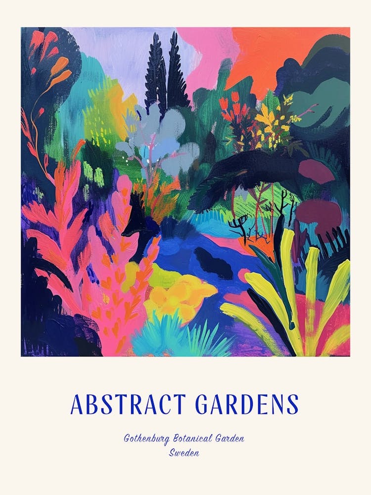 Colourful Gardens Gothenburg Botanical Garden Sweden 1 Blue Poster