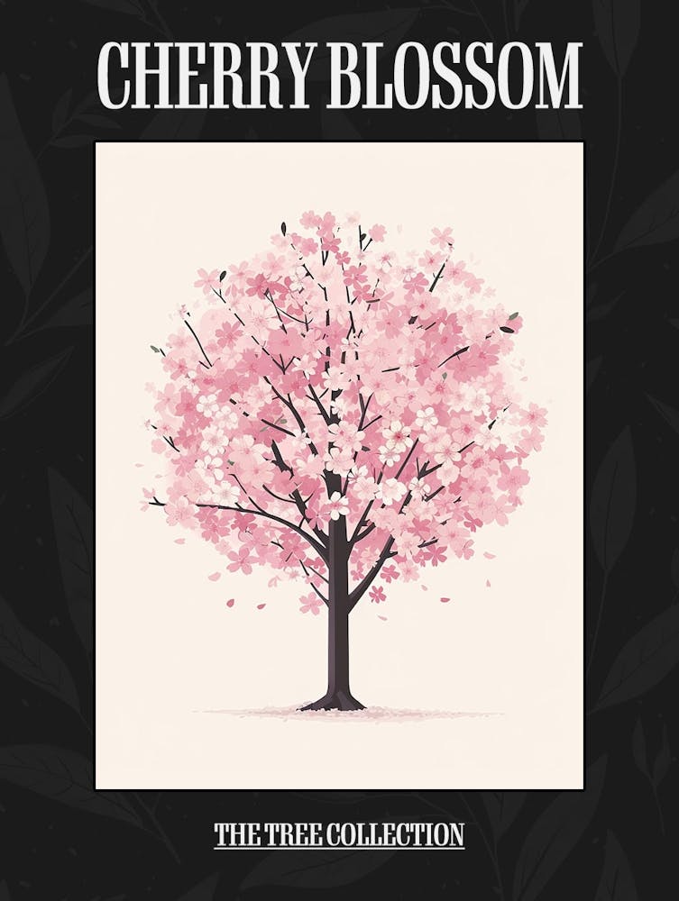 Cherry Blossom Tree Pixel Illustration 1 Poster