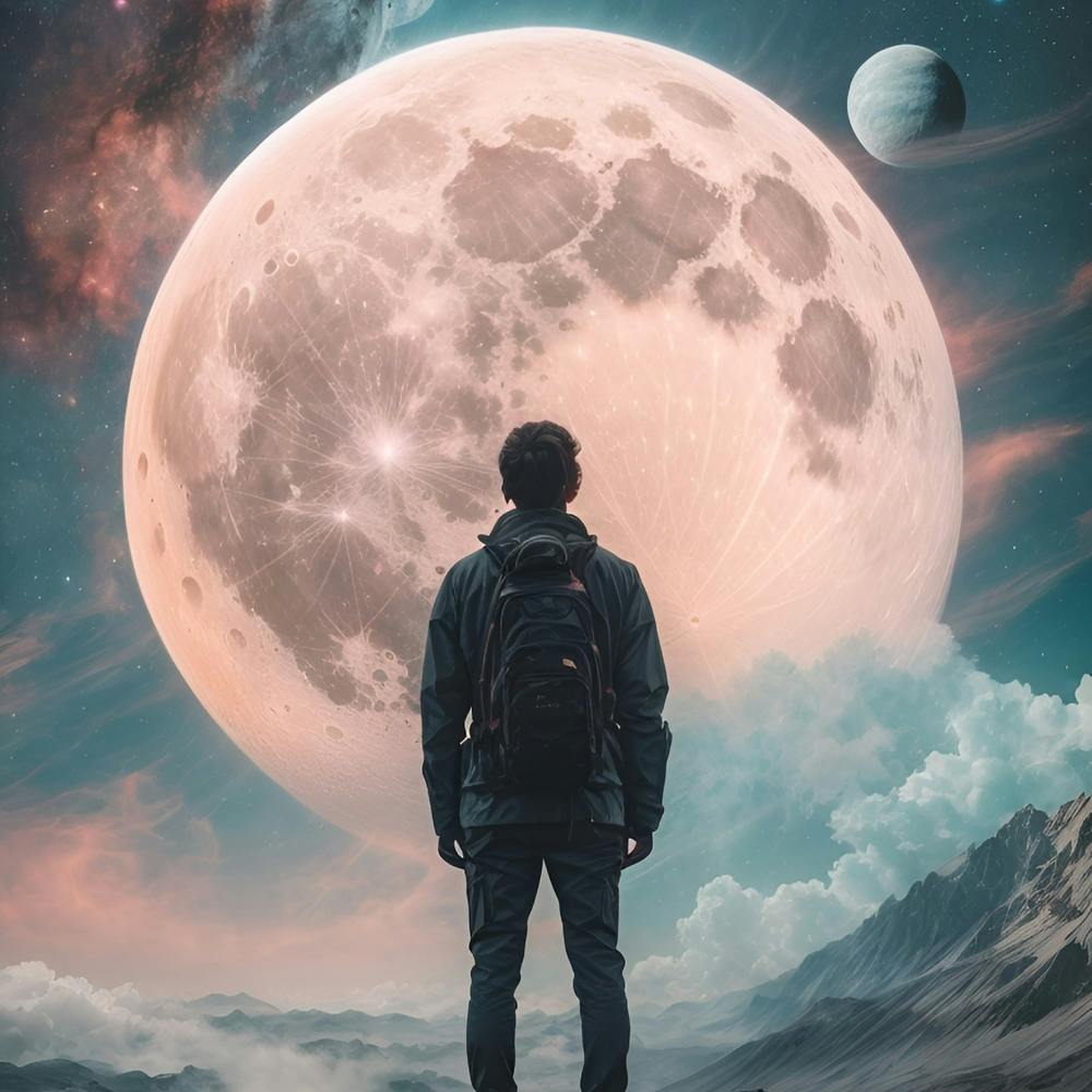 Man Looking At The Moon