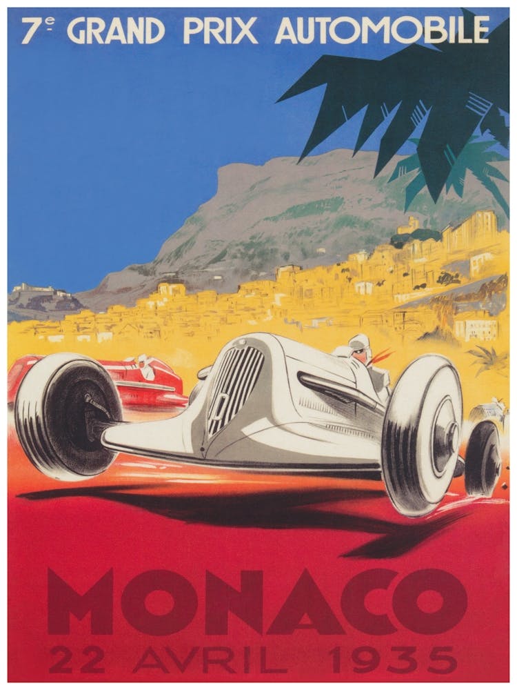 Grand Prix Automobile Monaco 1935 Vintage Poster