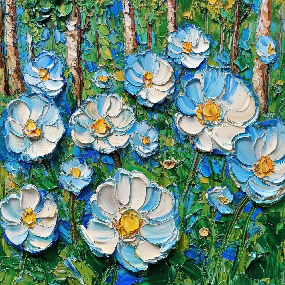 Blue Flowers In The Forest