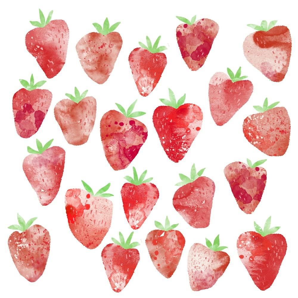 Watercolor Strawberry Fruit