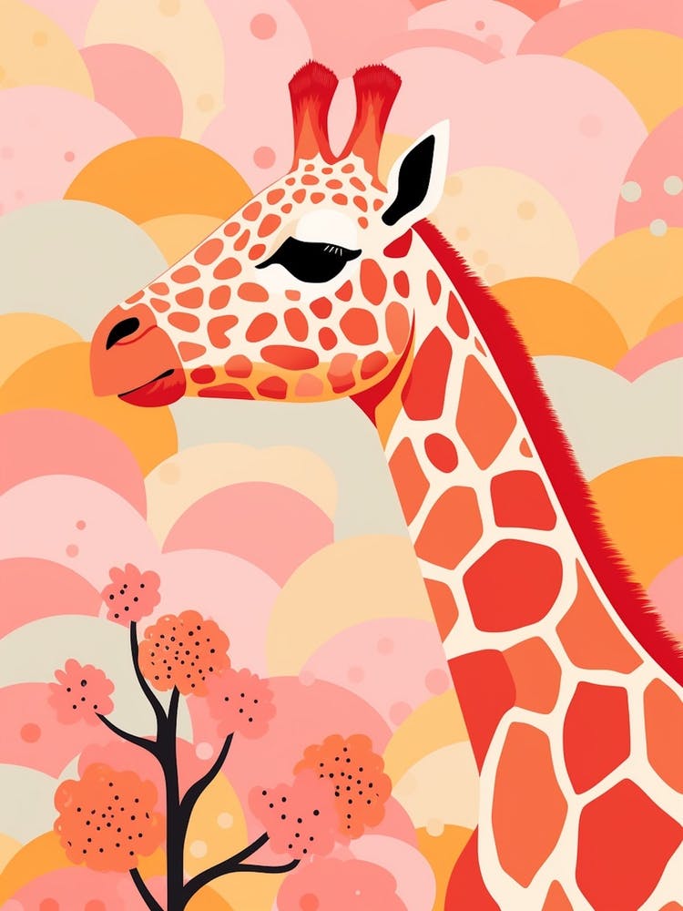 Pink Dotwork Giraffe 2